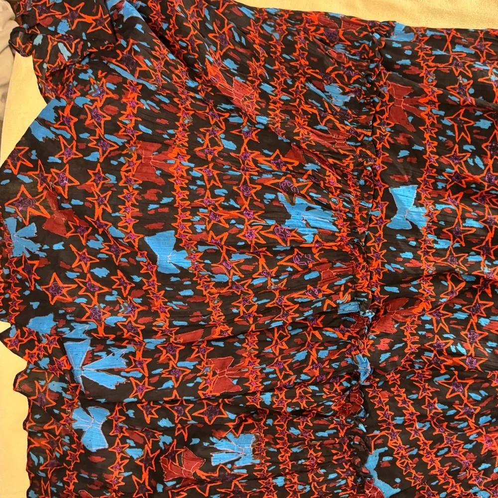 Free People Red and Blue Sleeveless Maxi Dress - Picture 6 of 11